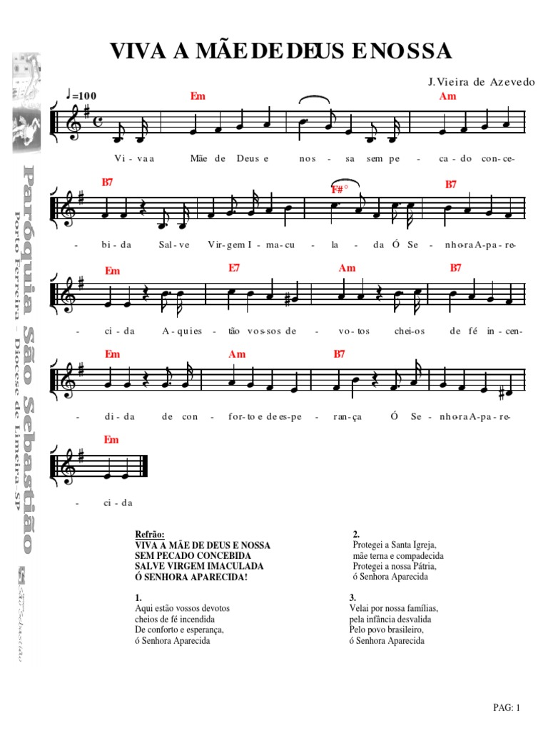 Cifras e Letra: Viva a Mãe de Deus | PDF | Família de Jesus | Santos da ...