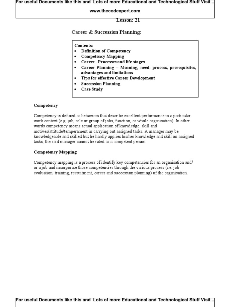 Career & Succession Planning | PDF | Competence (Human Resources