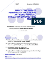 Sisteme Nanostructurate Pentru Identificarea de Antigene Virale Cu Utilizari in Diagnosticul Medical