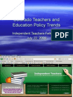 Colorado Teachers and Education Policy Trends 2009