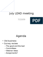 July LEAD Meeting