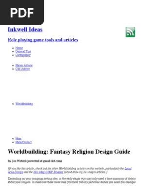 Worldbuilding - Fantasy Religion