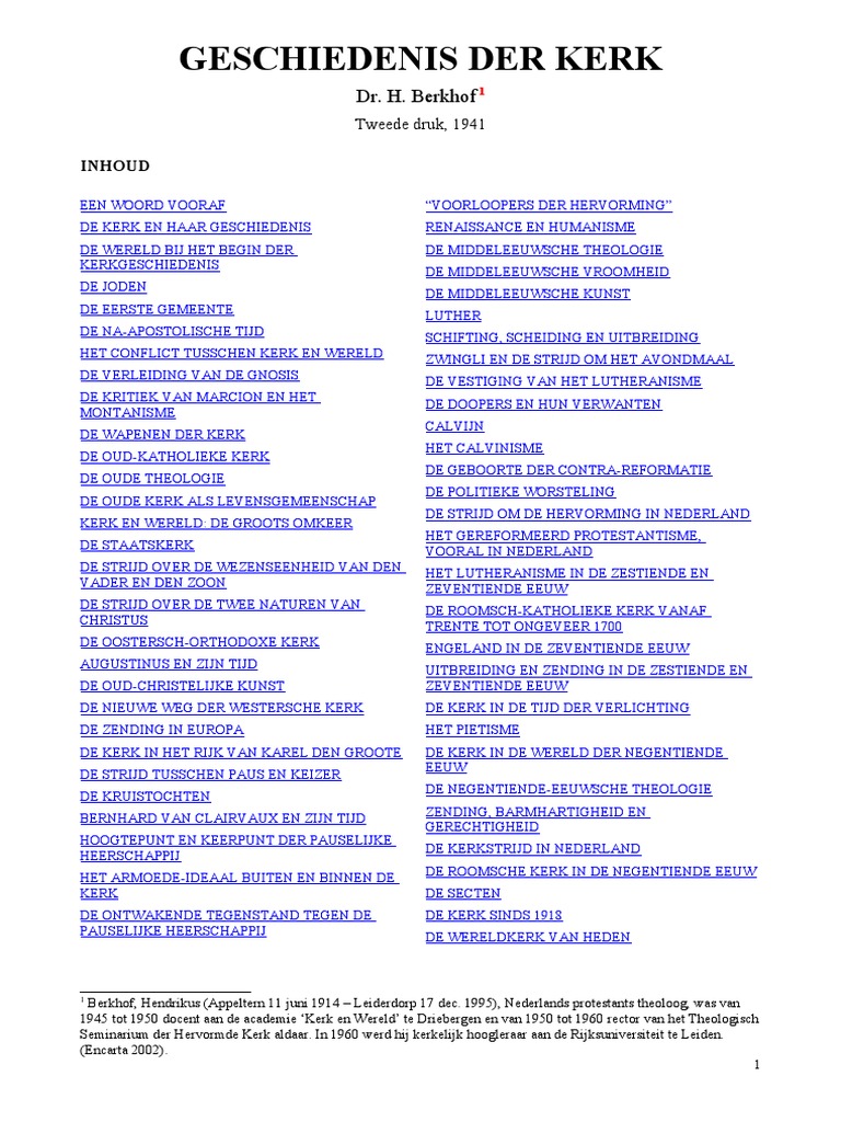 Geschiedenis Der Kerk - Berkhof | PDF
