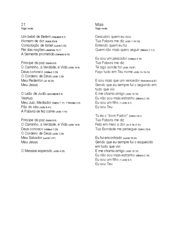 Letras de Tiago Arrais: Temas e Reflexões | PDF | Jesus | Santo