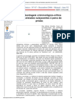 Uma Abordagem Criminológico-Crítica Das Finalidades Subjacentes À Pena de Prisão