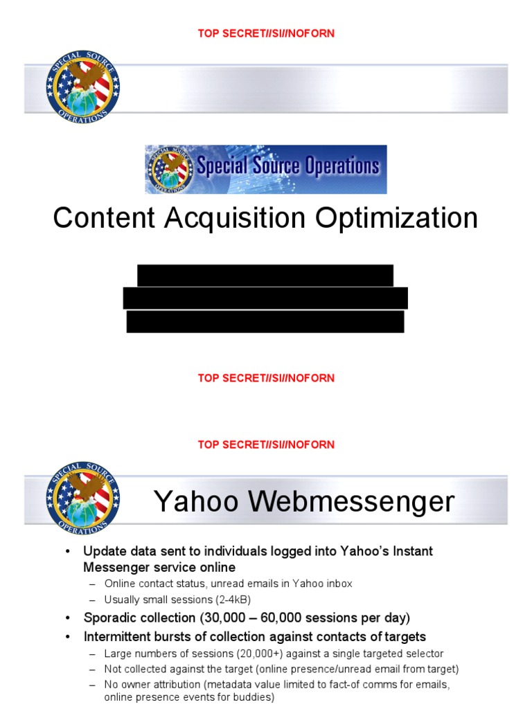 NSA SSO Content Acquisition Optimization | PDF