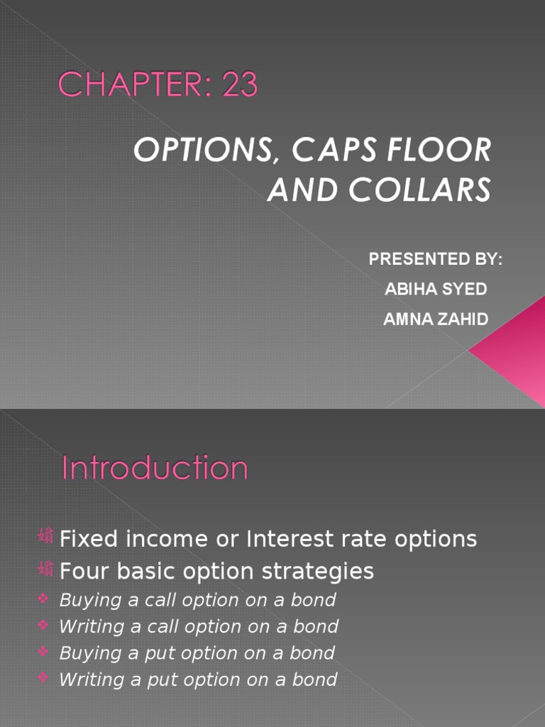 Option Floor and Caps Collars MFI FINAL PDF Option (Finance