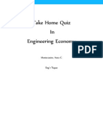 Take Home Quiz in Engineering Economy: Montecastro, Aura C