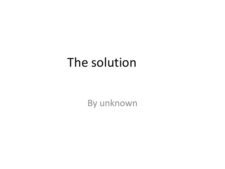 The Solution | PDF