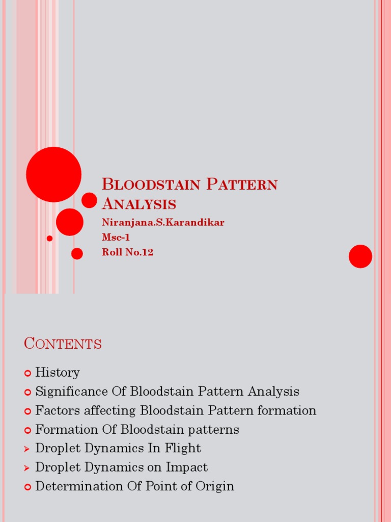 blood pattern analysis research paper