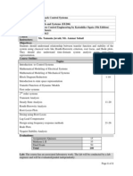 Course Outline Feedback Control