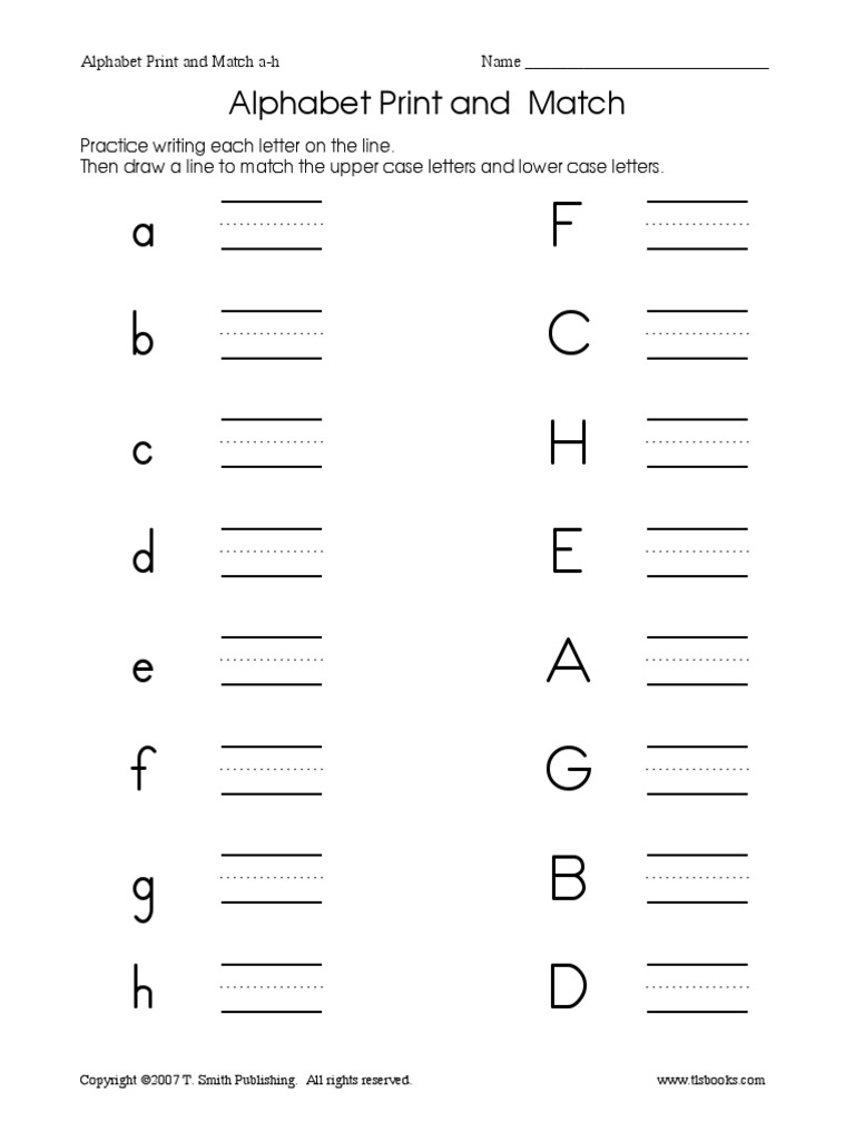 Alphabetprintandmatch PDF PDF Letter Case Latin Alphabet