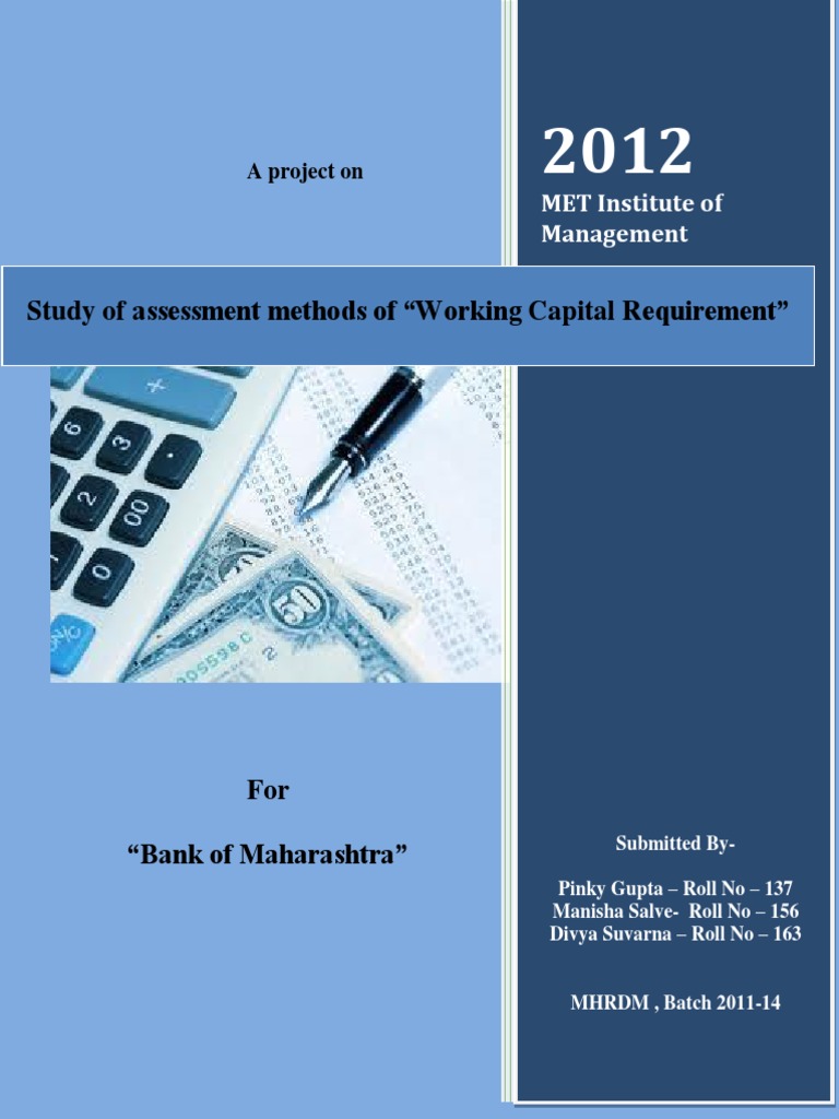 Financial Management Project Pdf Working Capital Credit Finance