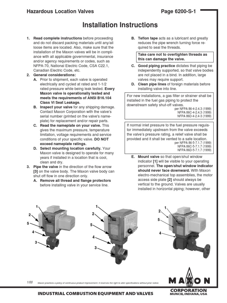 Maxon Tandem Valves Leak Valve