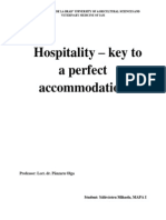Hospitality - Key To A Perfect Accommodation: Professor: Lect. Dr. Pânzaru Olga