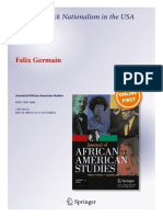 'A "New" Black Nationalism in The USA and France' by Dr. Felix Germain
