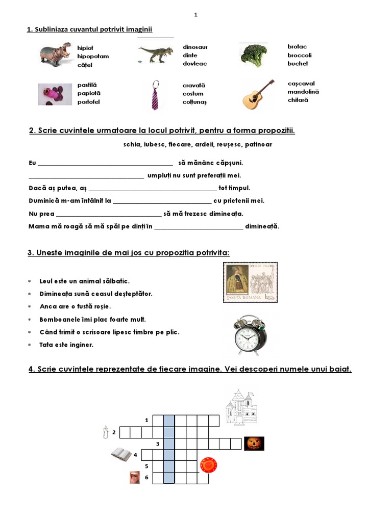 Test Romana Clasa I | PDF
