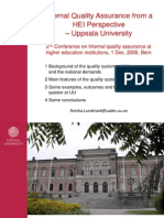 Internal Quality Assurance From A HEI Perspective - Uppsala University