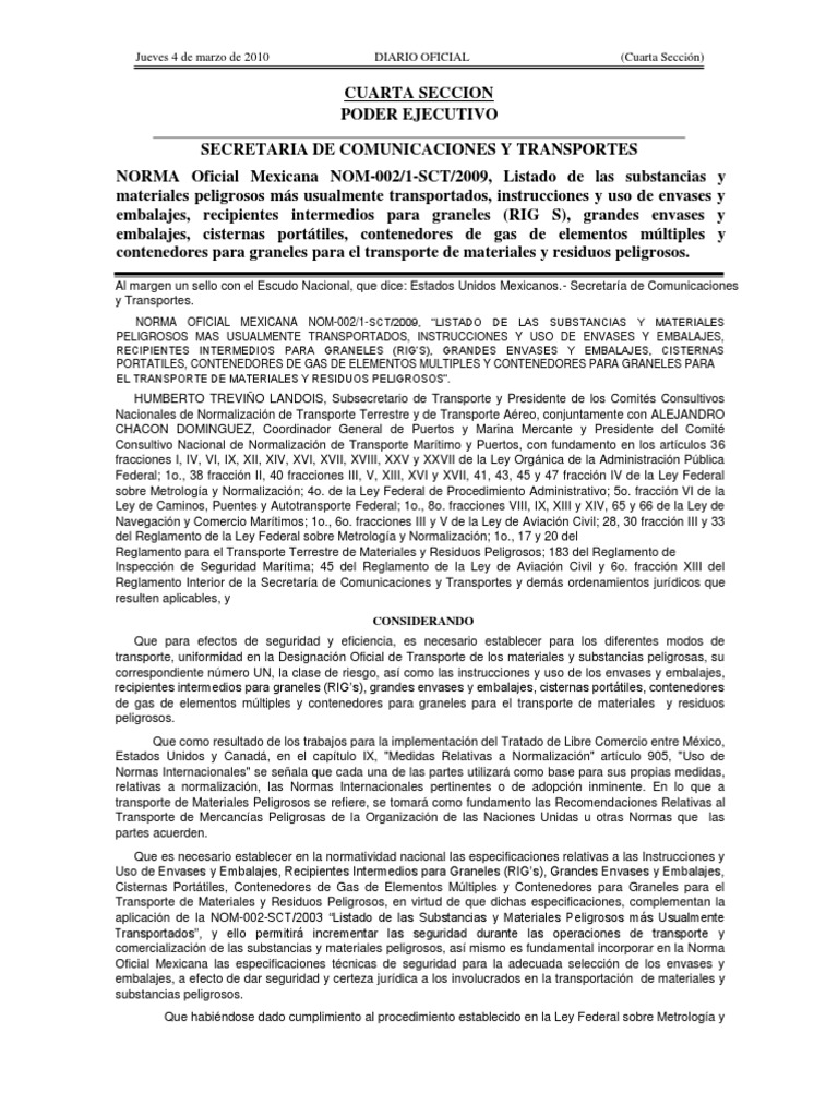 Nom 002 1 SCT 2009 | PDF | Presión | Gases