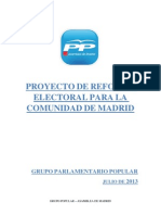 Proyecto de Reforma Electoral para La Comunidad de Madrid