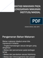 Hygiene Sanitasi Makanan Pada Penyelenggaraan Makanan Institusi