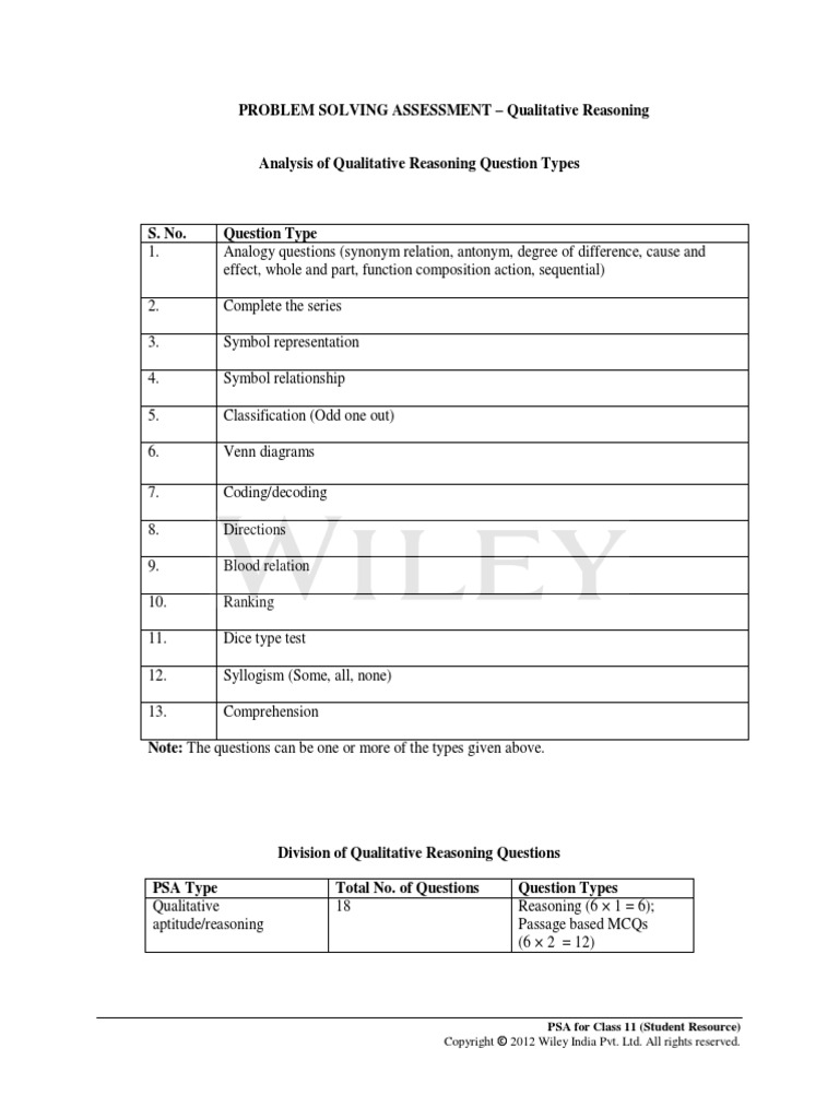 Qualitative Reasoning Assessment Guide | PDF