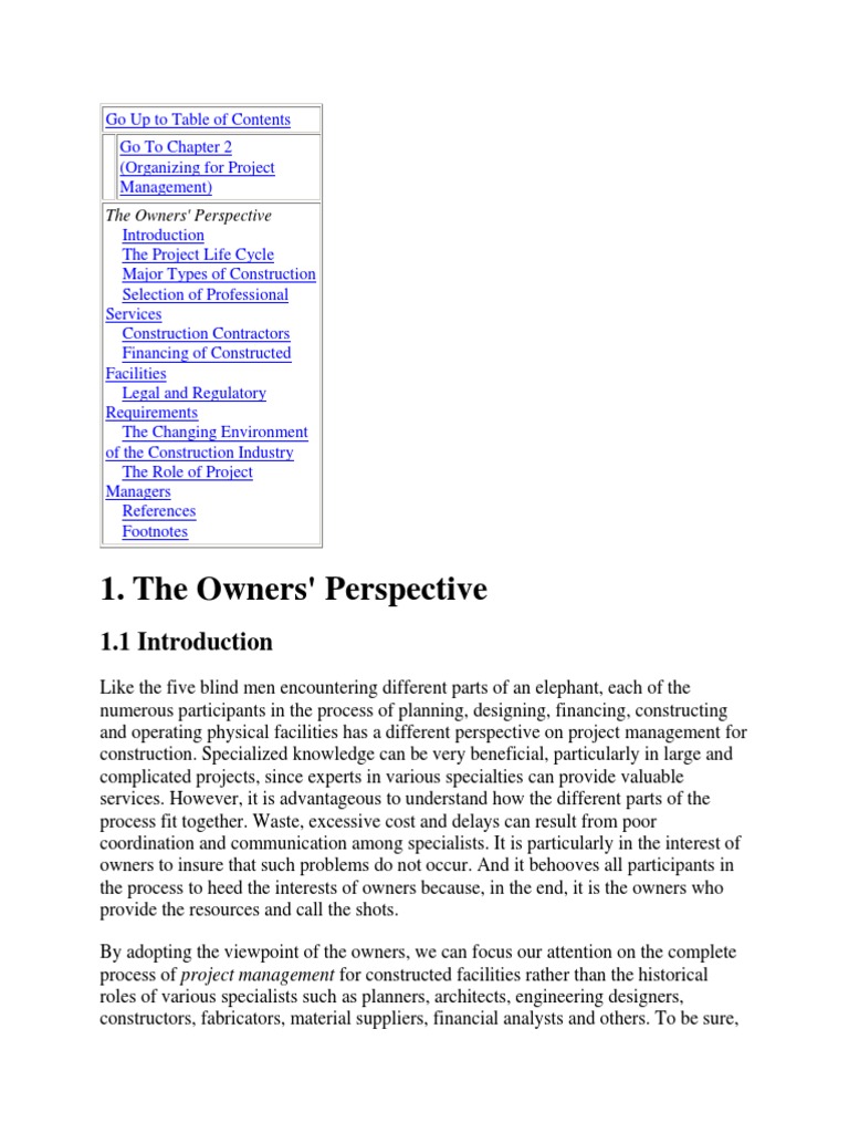 Chapter 1 of Construction Project Management | PDF | Mortgage Loan | Loans