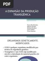 A EXPANSÃO DA    PRODUÇÃO TRANSGÊNICA