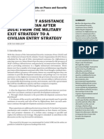 Development Assistance in Afghanistan After 2014: From The Military Exit Strategy To A Civilian Entry Strategy