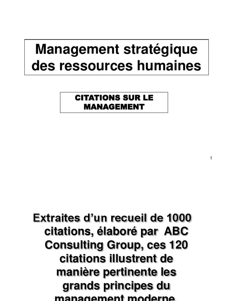 Citations Sur Le Management