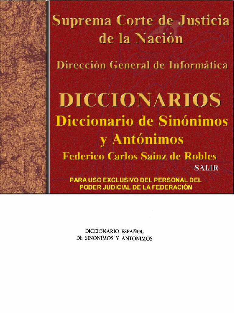 Diccionario de Sinonimos | PDF | Diccionario