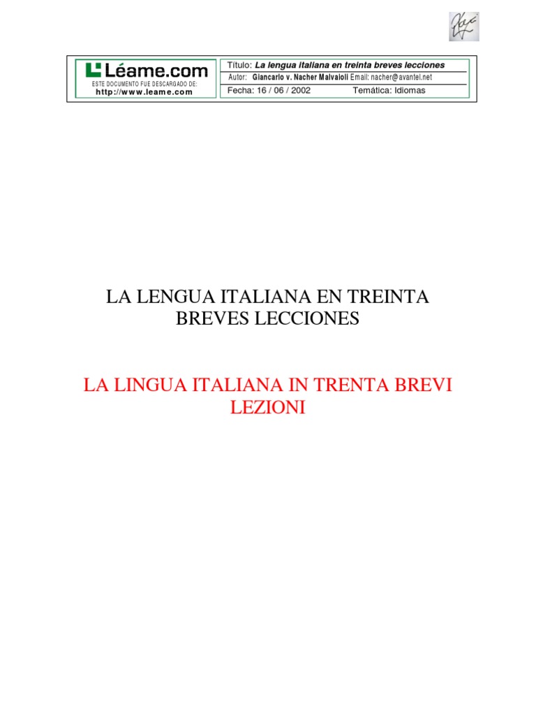 Italiano Curso Completo de Italiano | PDF