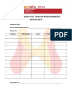 Ficha de Inscripción Listas MEDULA 2014