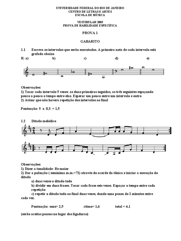 Gabarito Musica | PDF