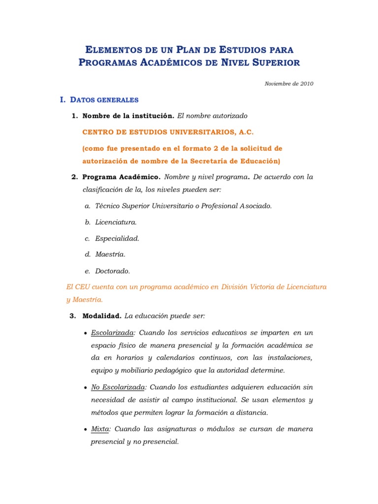 Elementos Del Plan de Estudios | PDF | Titulo academico | Red de área ...