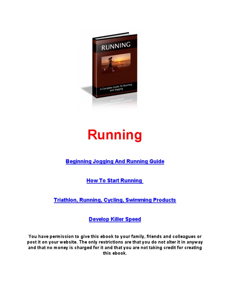 Running Beginning Jogging and Running Guide PDF Dieting Foot