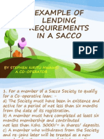 Example of Lending Requirements in A Sacco