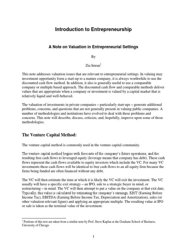 Pre-Money Valuation in VC Deals | PDF | Venture Capital | Corporate Finance