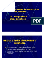 Dr. Shivprakash CEO, Synchron: Regulatory Perspectives - Ba/Be Studies