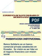 Experiencia de Banco Solidario en Microfinanzas