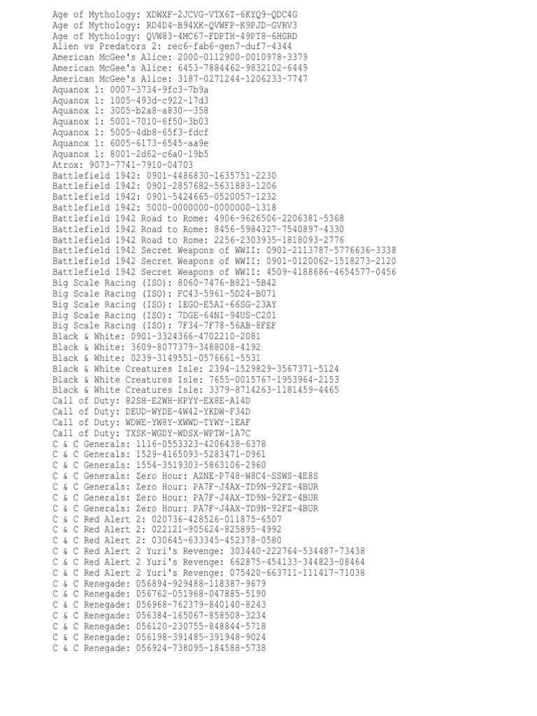 ALL GAMES A Z intelligence overview