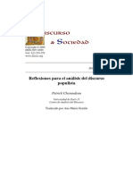 Charaudeau. Reflexiones Sobre Discurso Populista