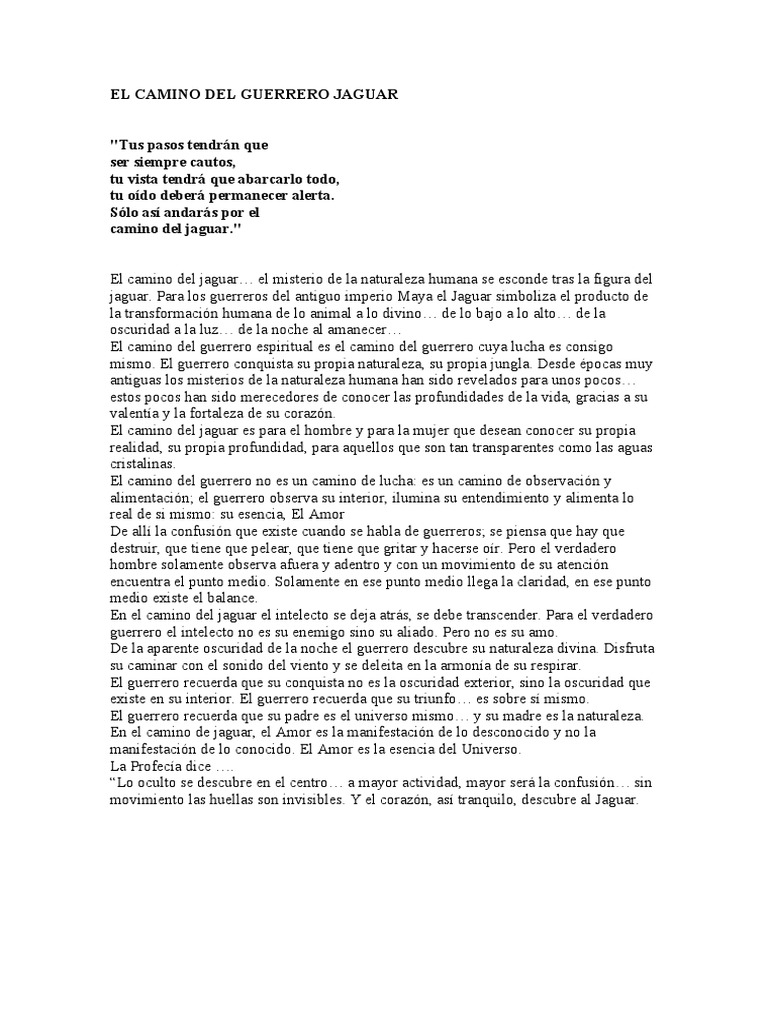 El Camino del Guerrero Jaguar | PDF | Civilización maya | Jaguar