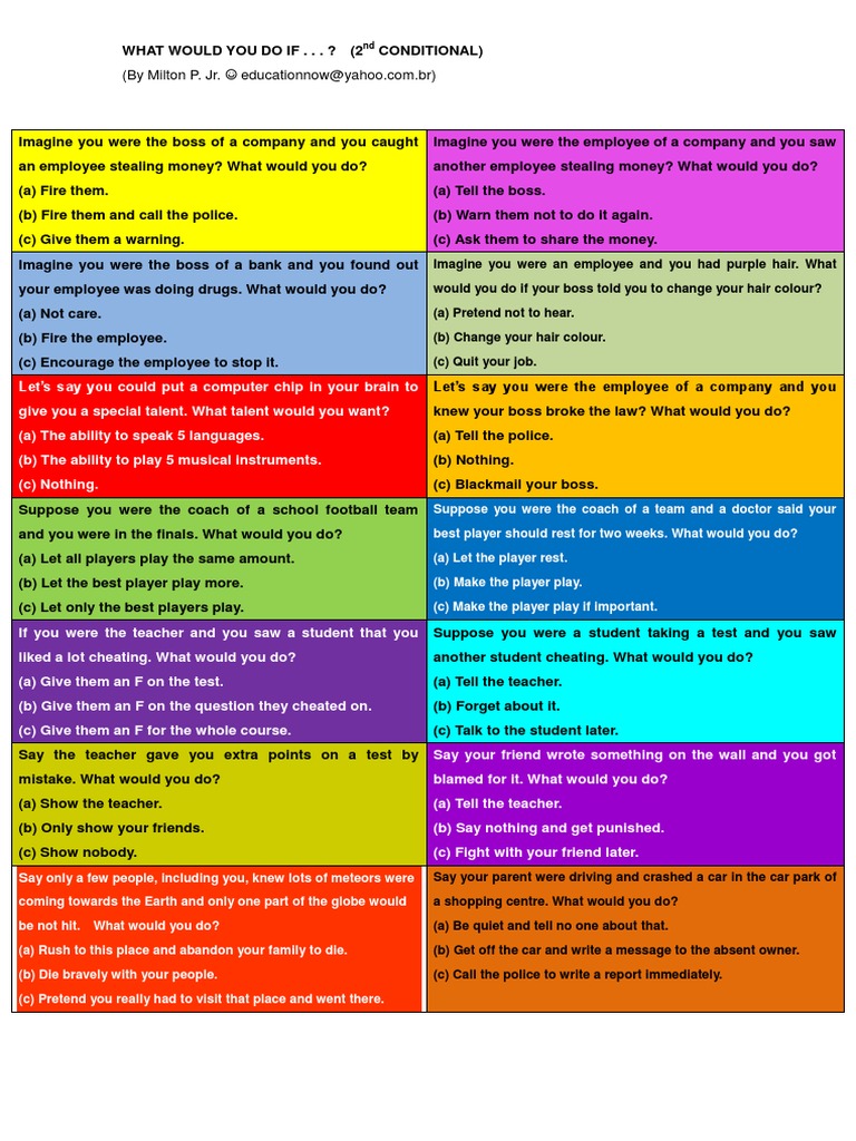Second Conditional Scenarios for Discussion | PDF