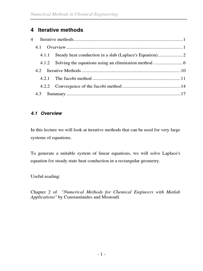 Handout 4 | Matrix (Mathematics) | Numerical Analysis