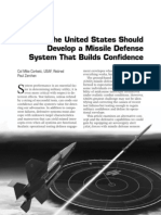 The United States Should Develop A Missile Defense System That Builds Confidence