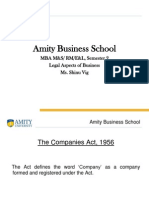 Amity Business School: MBA M&S/ RM/E&L, Semester 2 Legal Aspects of Business Ms. Shinu Vig