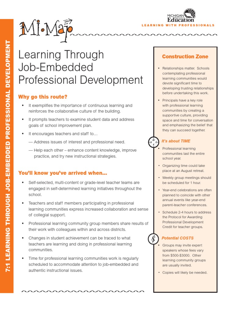 Learning Through Job-Embedded Professional Development: Construction ...