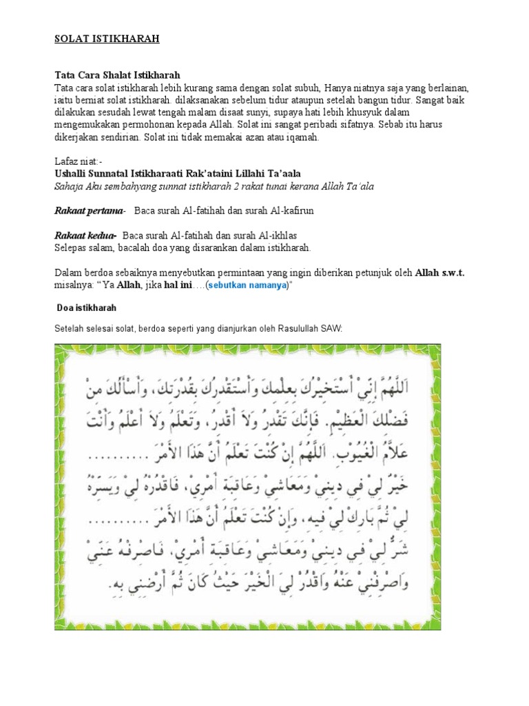 Solat Istikharah Pdf