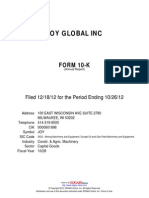 Joy Global Inc: FORM 10-K
